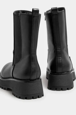 Wide Fit Chunky Wedge Chelsea Boots