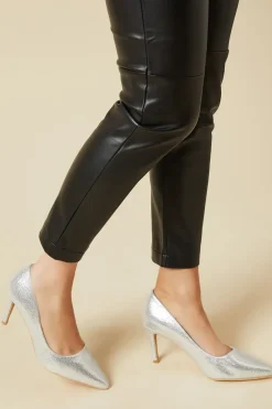 Wide Fit Dame High Stiletto Glitter Court Shoes