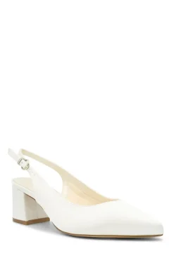Wide Fit Dyeable Satin 'Bessy' Mid Block Heel Sling Back Court Shoe