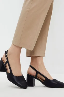 Wide Fit Estelle Toe Cap Slingback Court Shoes