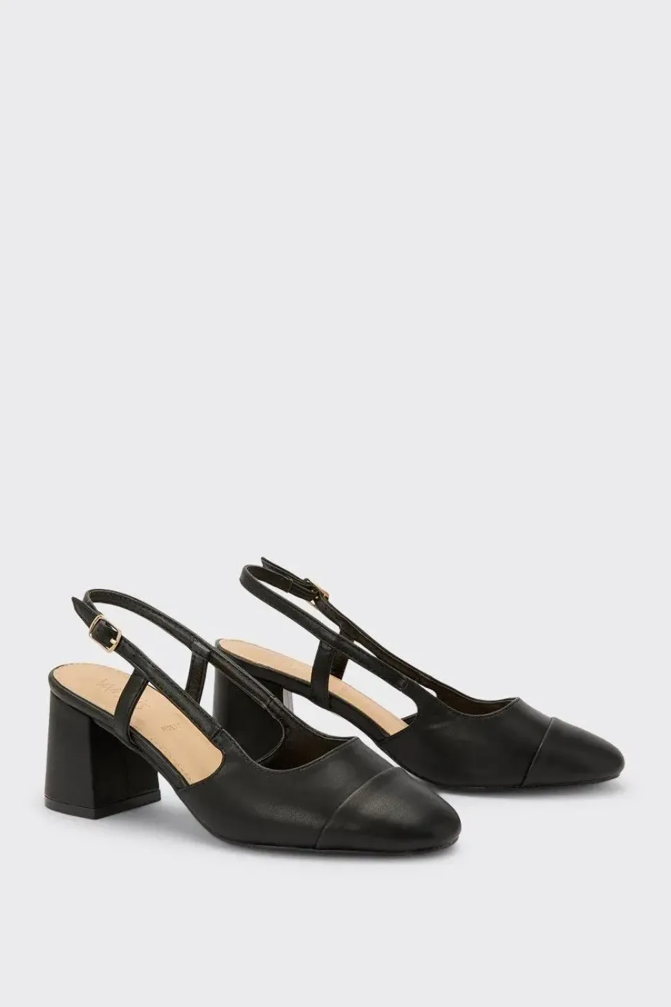 Wide Fit Estelle Toe Cap Slingback Court Shoes