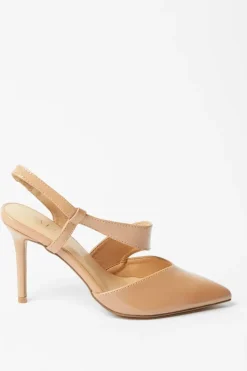 Wide Fit Evie Asymmetric Strap Detail Pointed Court Shoes