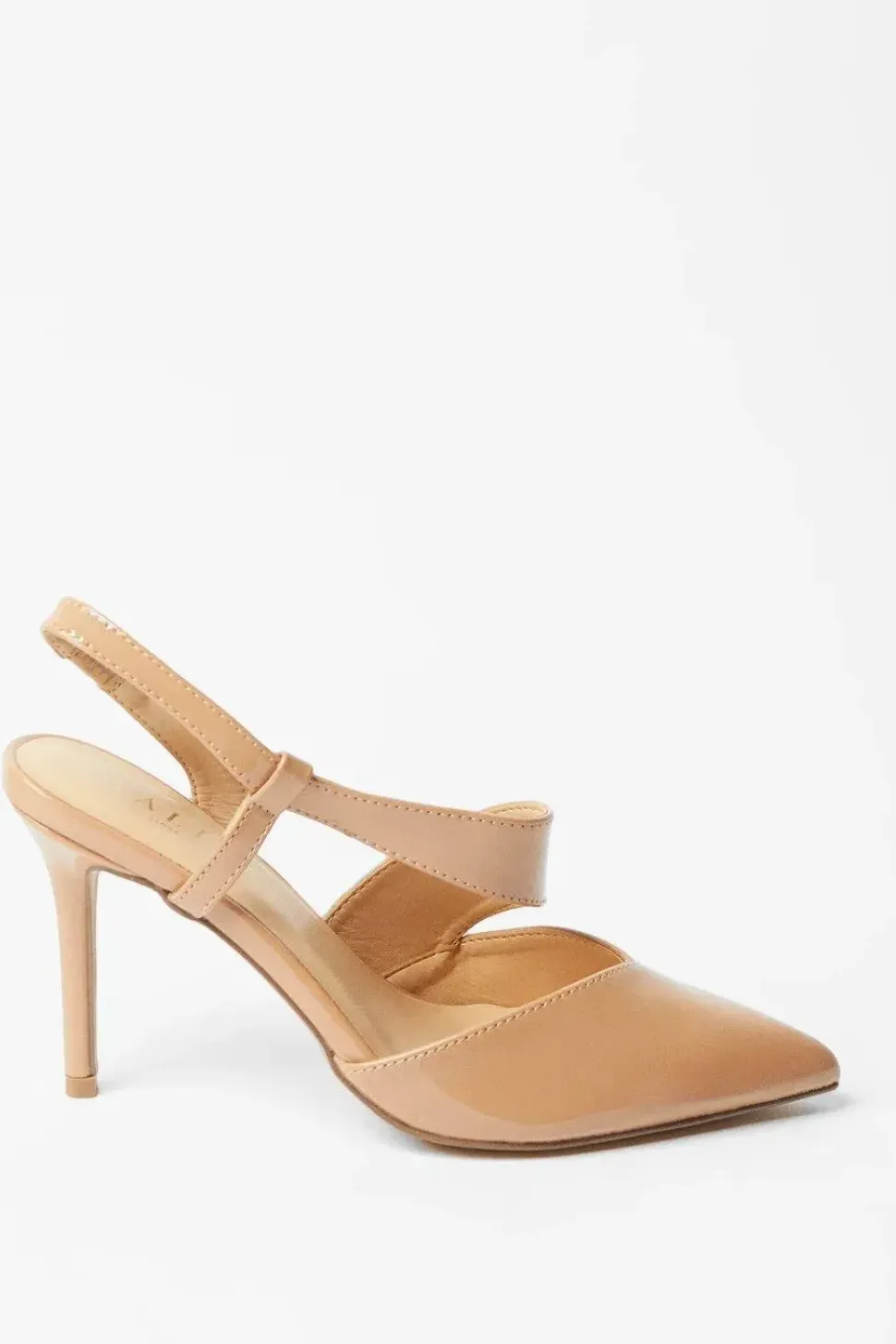 Wide Fit Evie Asymmetric Strap Detail Pointed Court Shoes