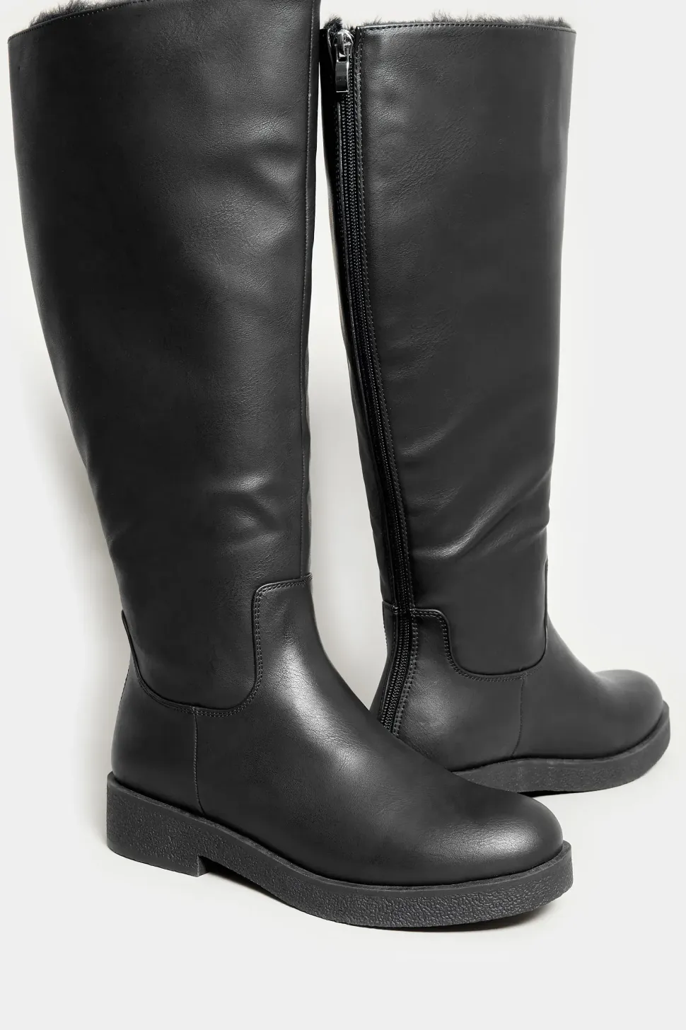 Wide Fit Faux Fur Lined Knee High Boots