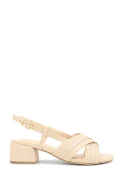 Wide Fit Faux Leather 'Nancy' Sling Back Low Block Heel Sandals