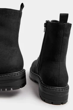 Wide Fit Faux Suede Lace Up Boots