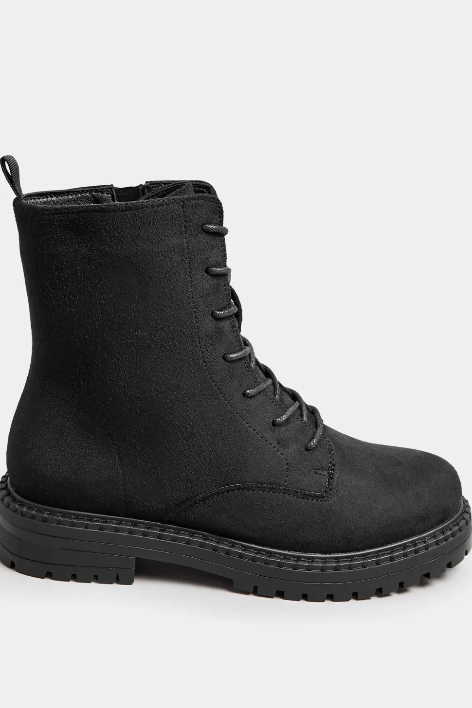 Wide Fit Faux Suede Lace Up Boots