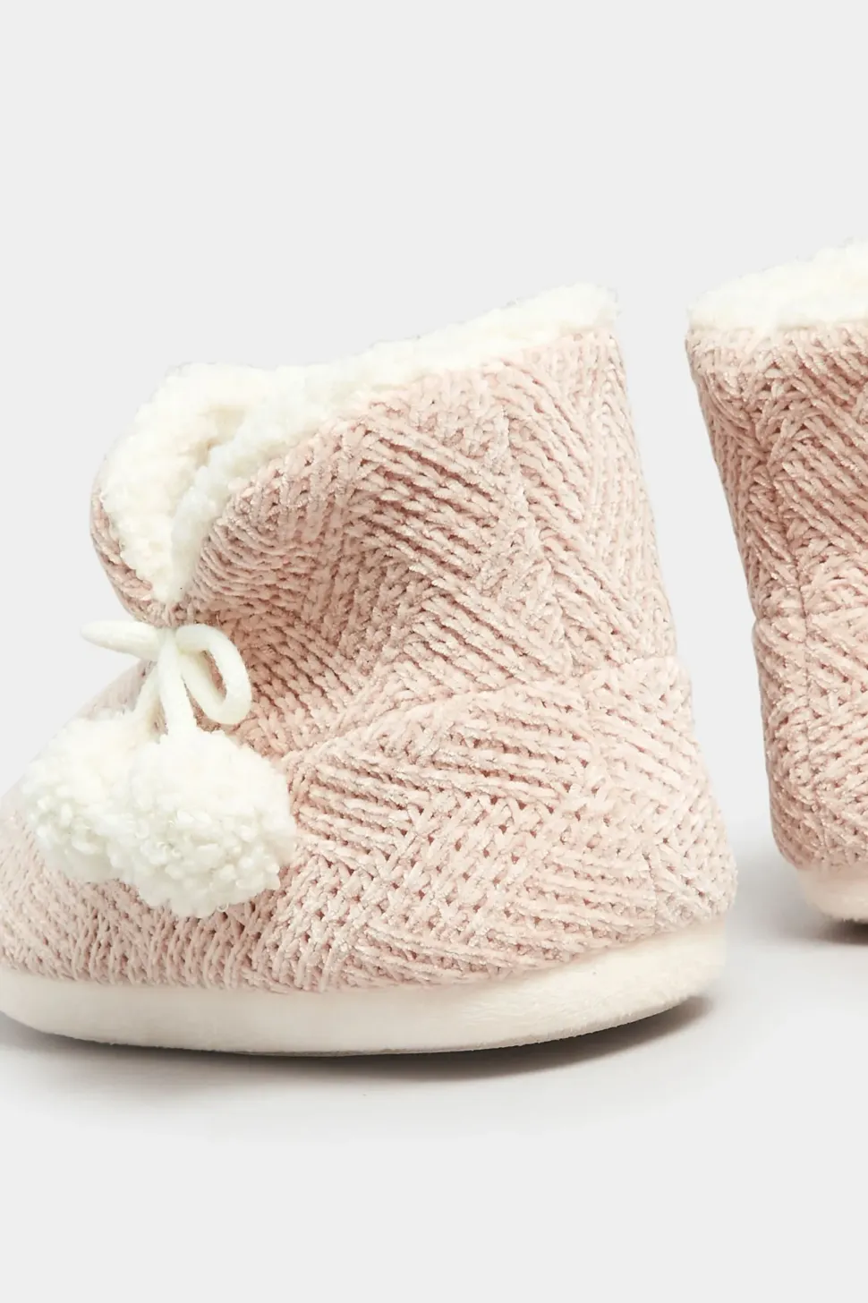 Wide Fit Fluffy Chevron Slipper Boots