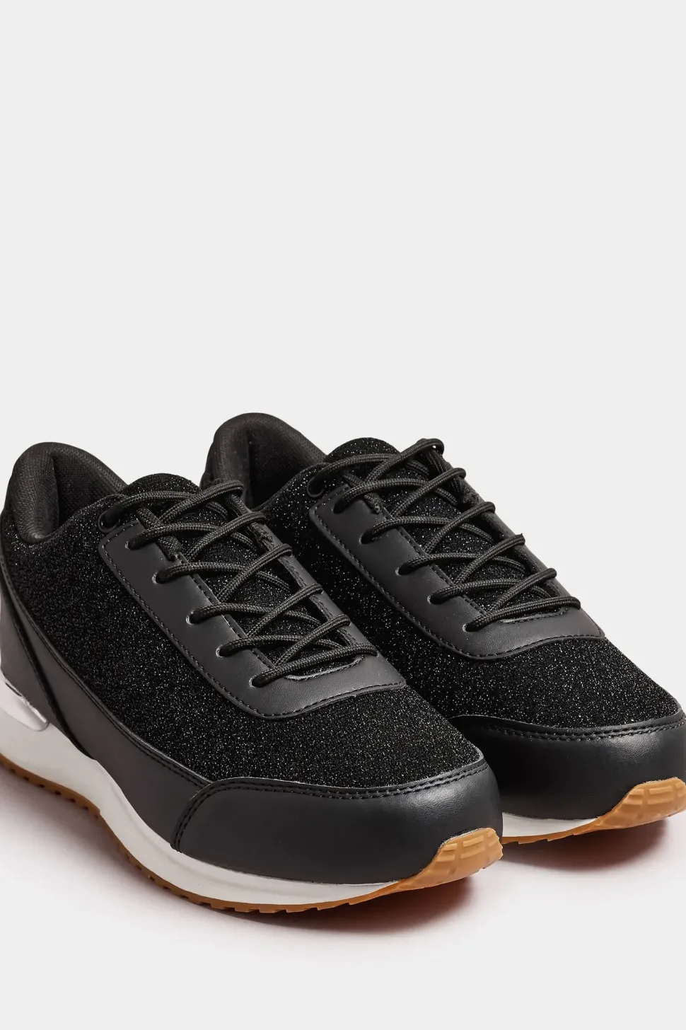Wide Fit Glitter Metallic Trim Trainers