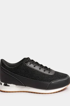 Wide Fit Glitter Metallic Trim Trainers