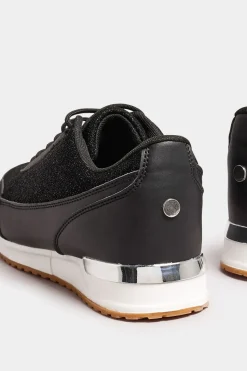 Wide Fit Glitter Metallic Trim Trainers