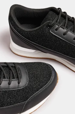 Wide Fit Glitter Metallic Trim Trainers