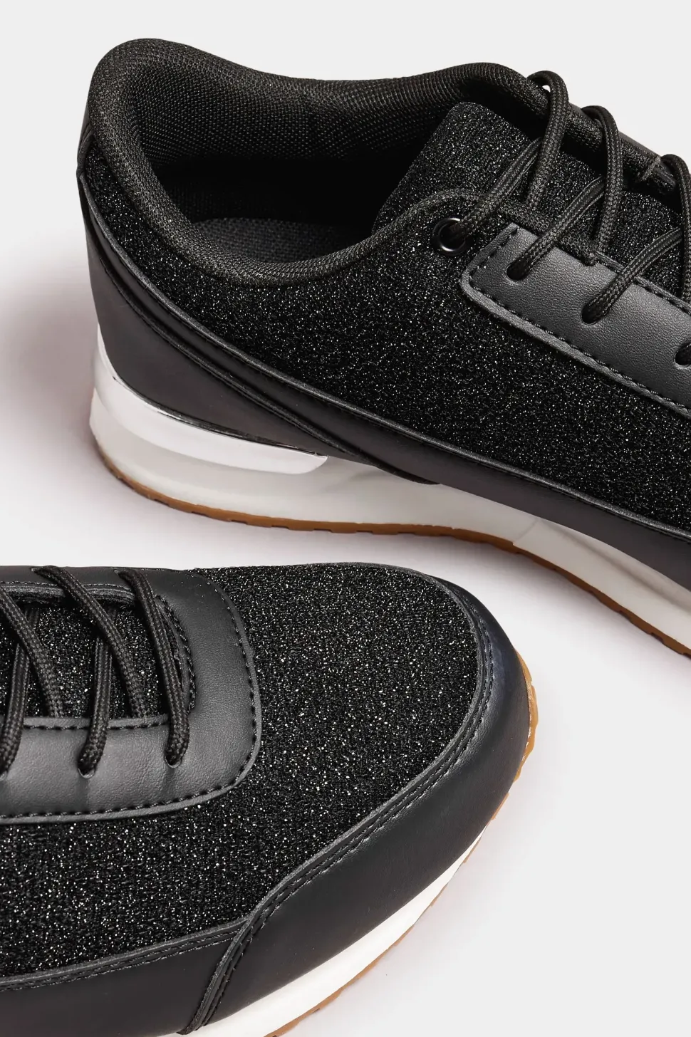 Wide Fit Glitter Metallic Trim Trainers