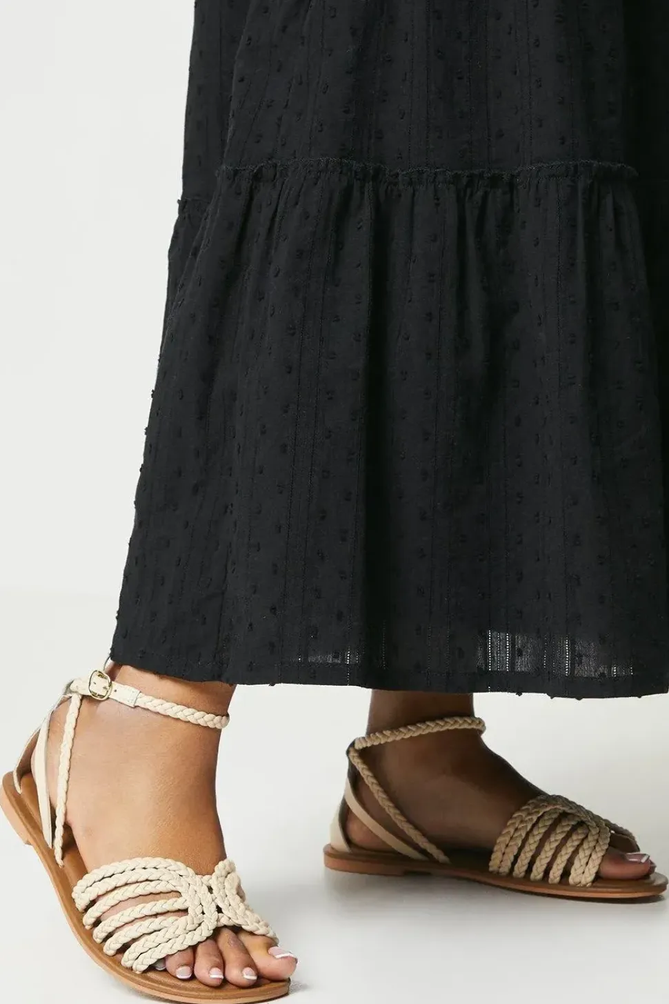 Wide Fit Jillian Plaited Leather Sandals