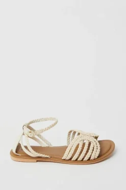Wide Fit Jillian Plaited Leather Sandals