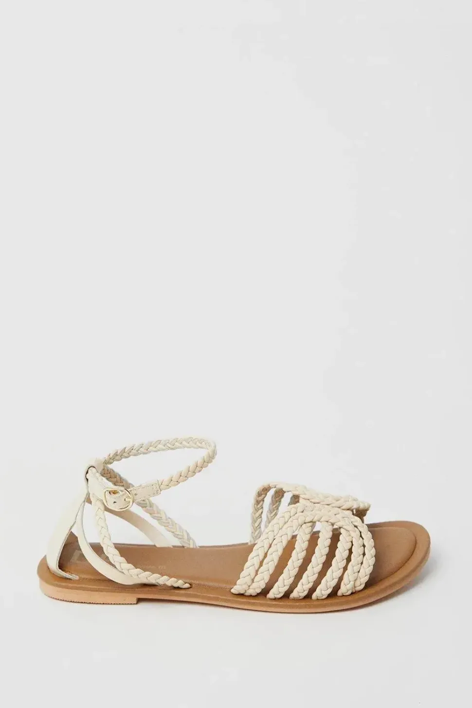 Wide Fit Jillian Plaited Leather Sandals