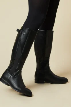 Wide Fit Kamille Elastic Insert Riding Boots