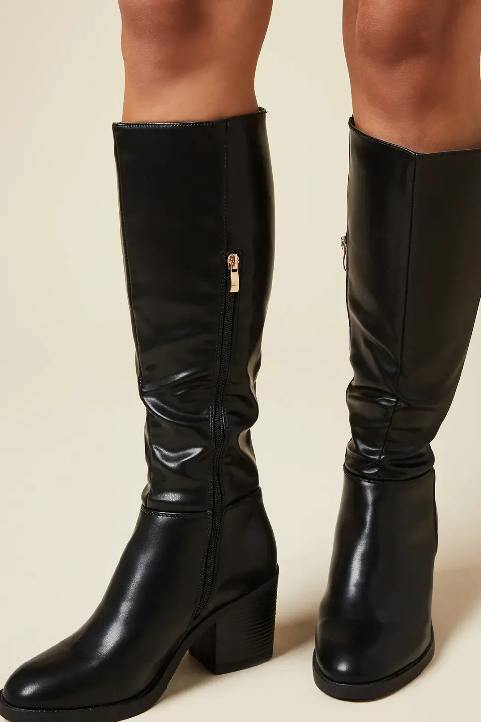 Wide Fit Kerala Block Heel Knee Boots