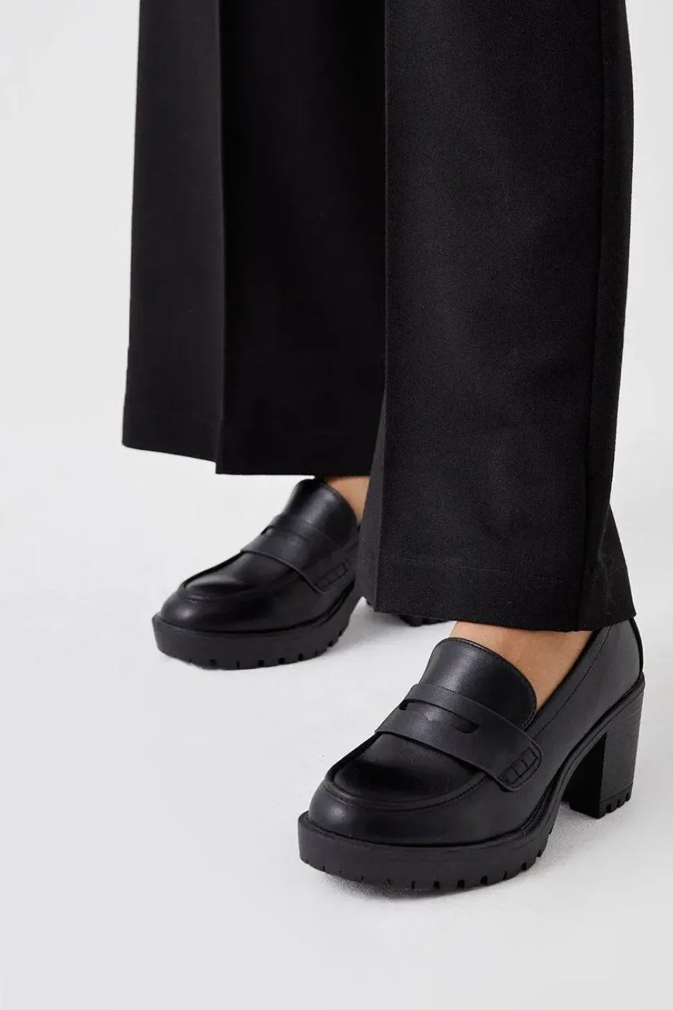 Wide Fit Lenny Heeled Loafers