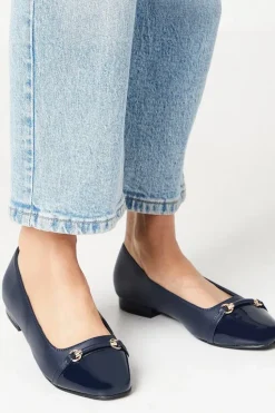 Wide Fit Lyla Snaffle Detail Toecap Flat Shoes