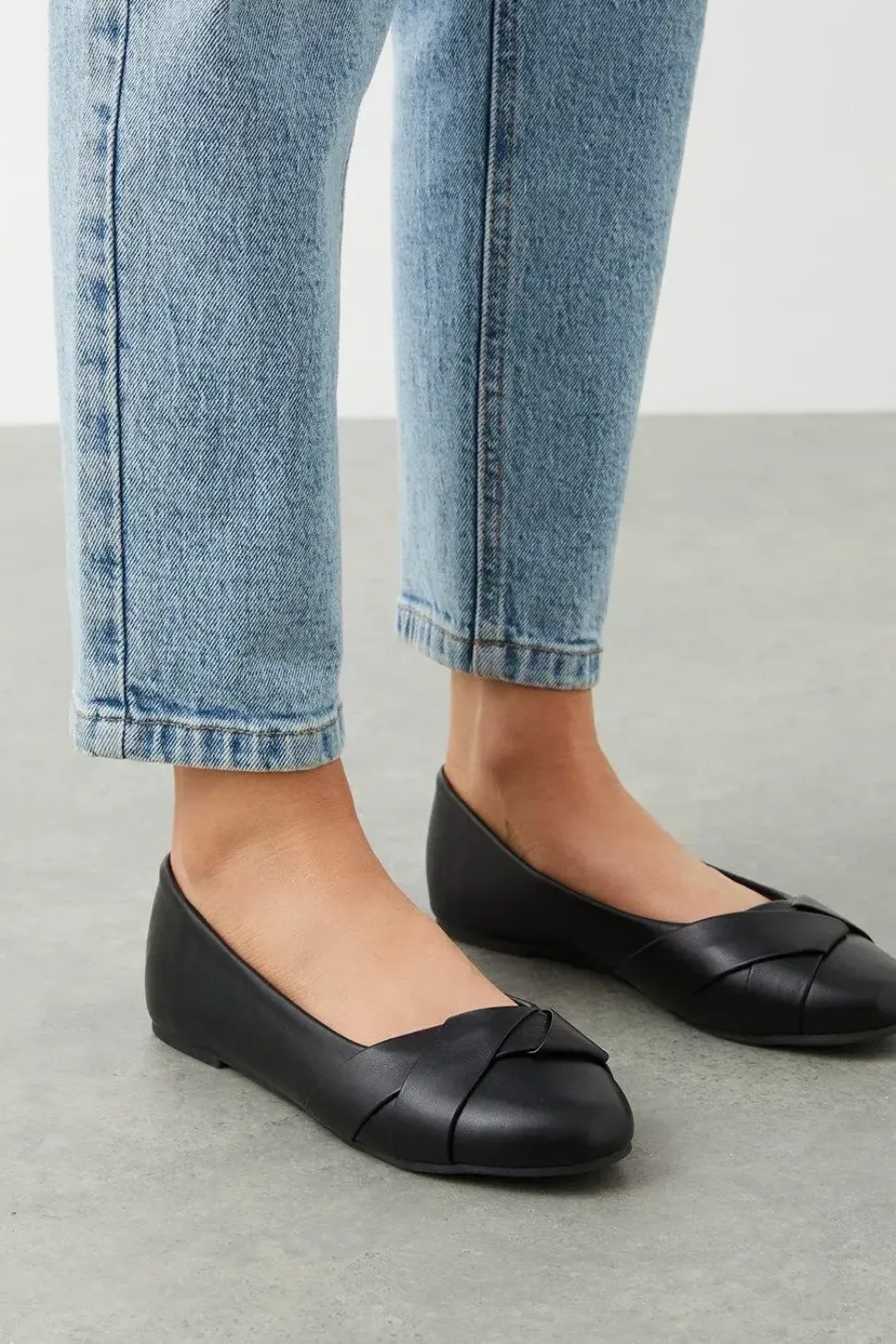 Wide Fit Paige Wrap Detail Ballet Flats
