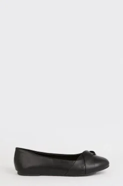 Wide Fit Paige Wrap Detail Ballet Flats