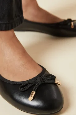Wide Fit Peaches Bow Detail Ballet Pumps