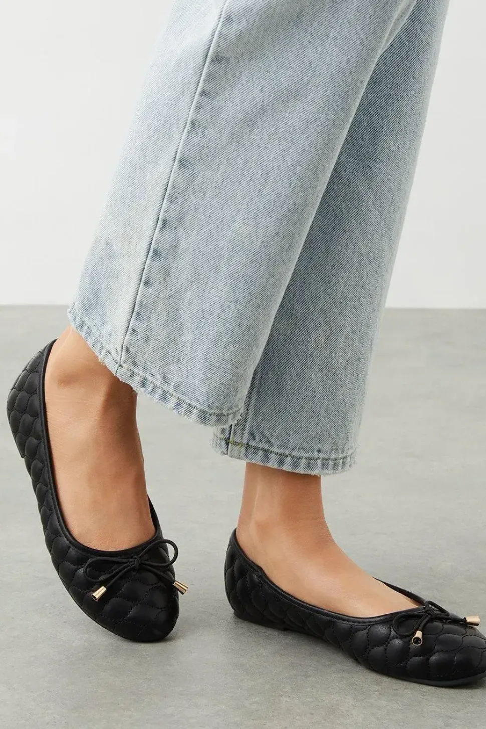 Wide Fit Priya Quilted Ballet Flats