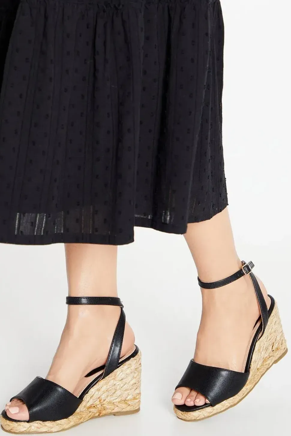 Wide Fit Raffia Rae Two Part Wedge