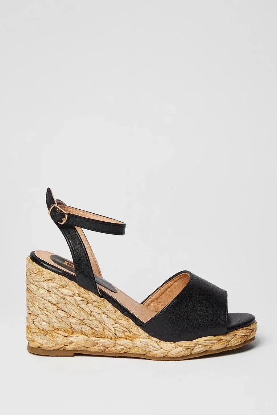 Wide Fit Raffia Rae Two Part Wedge