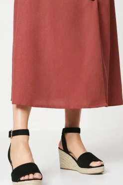 Wide Fit Rebekah Peep Toe Espadrille Wedge Sandals