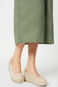 Wide Fit Riya Closed Toe Slingback Espadrille Wedge Sandals