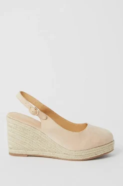 Wide Fit Riya Closed Toe Slingback Espadrille Wedge Sandals