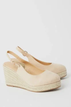 Wide Fit Riya Closed Toe Slingback Espadrille Wedge Sandals