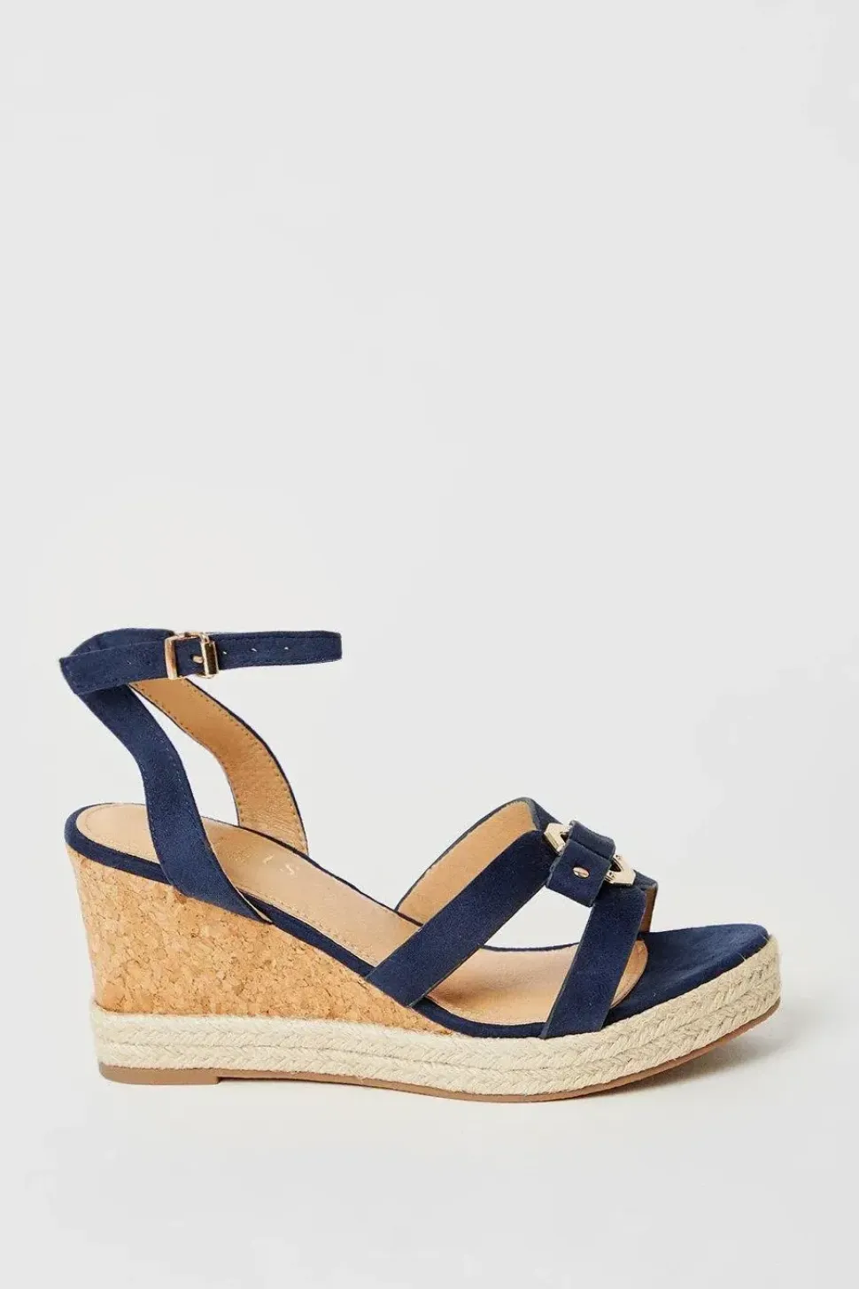Wide Fit Ruby Trim Detail Espadrille Cork Wedges