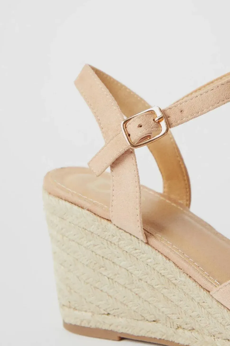 Wide Fit Rumor Faux Suede Closed Toe Espadrille Wedge Sandals