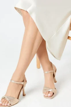 Wide Fit Sally Soft Twist Front High Stiletto Heeled Sandals