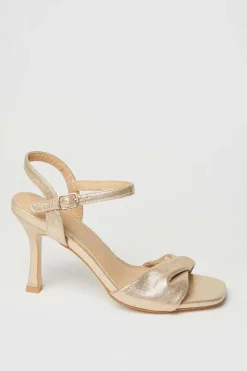 Wide Fit Sally Soft Twist Front High Stiletto Heeled Sandals