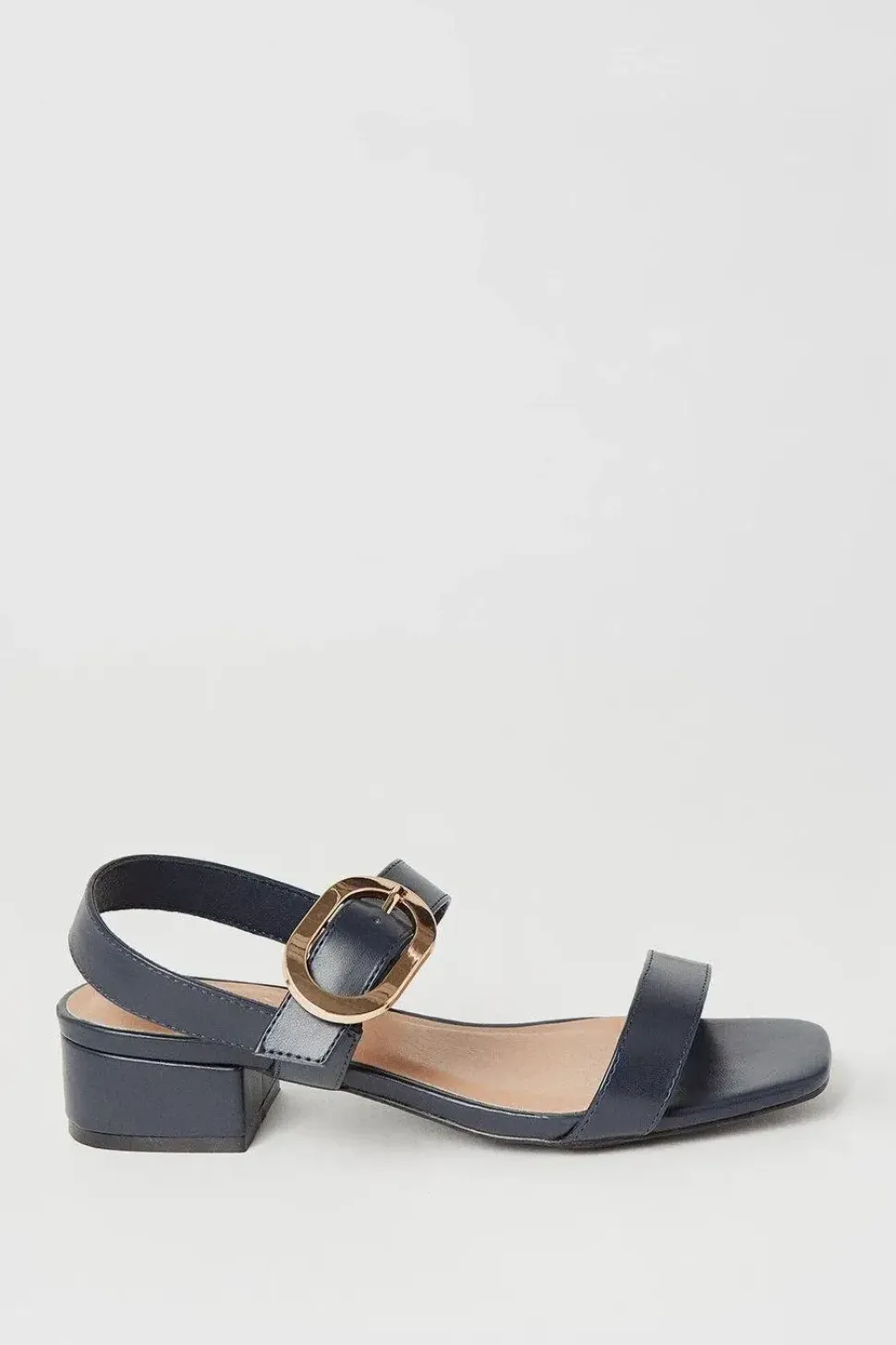 Wide Fit Sedar Low Heel Adjustable Buckle Detail Sandals