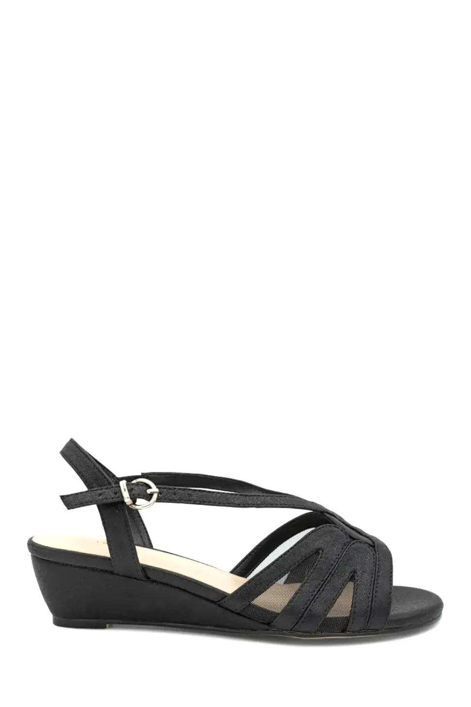 Wide Fit Shimmer 'Julia' Low Wedge Sandals