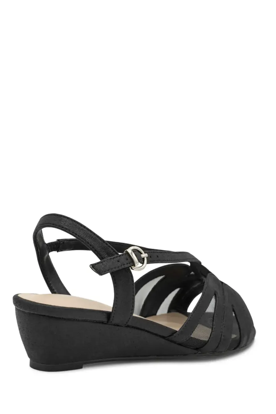 Wide Fit Shimmer 'Julia' Low Wedge Sandals