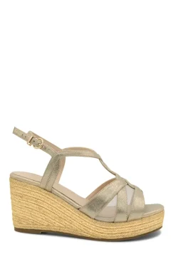 Wide Fit Shimmer 'Yanelli' Wedge Espadrilles