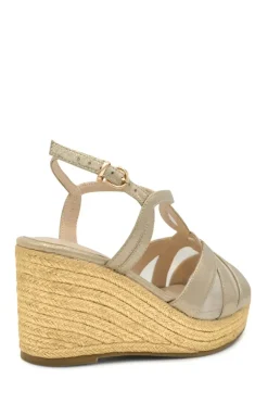 Wide Fit Shimmer 'Yanelli' Wedge Espadrilles