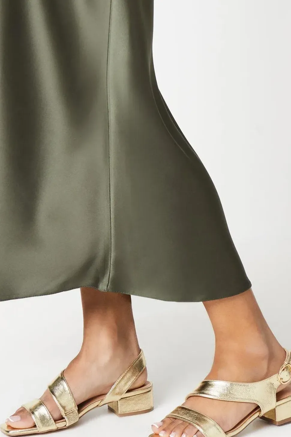 Wide Fit Sunita Faux Leather Asymmetric Low Block Heel Sandals