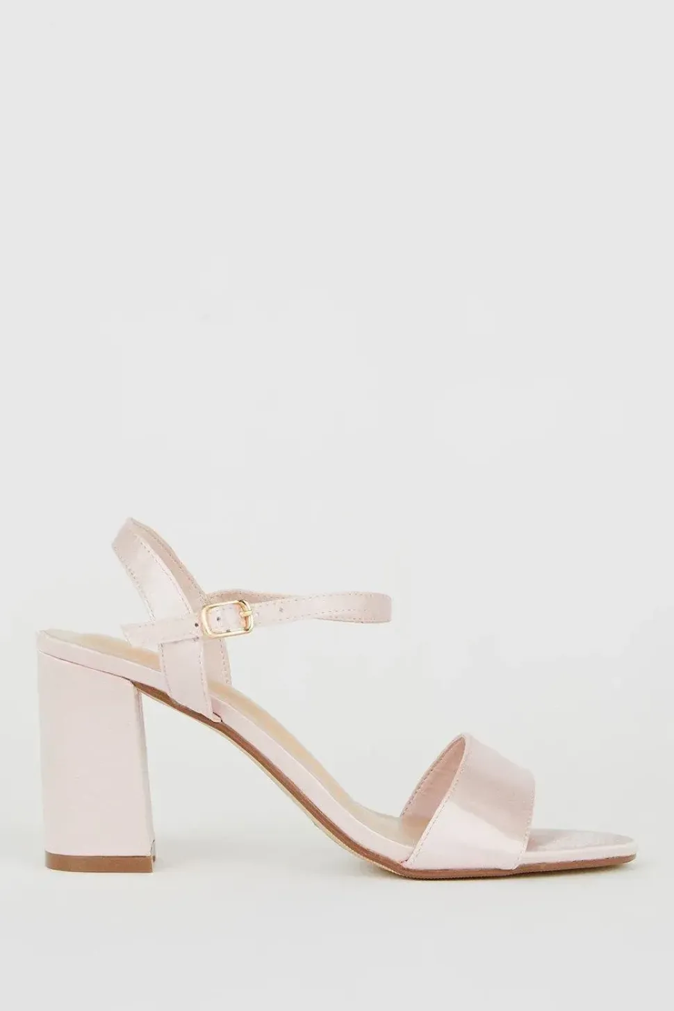 Wide Fit Swirl Satin Block Heel Sandals