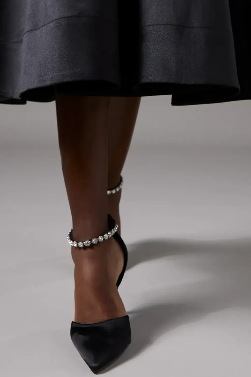 Wide Fit Tatiana Satin Jewelled Anklet High Stiletto Court Shoes