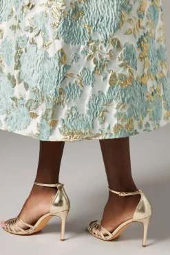 Wide Fit Tilda Lattice Front High Heeled Sandals