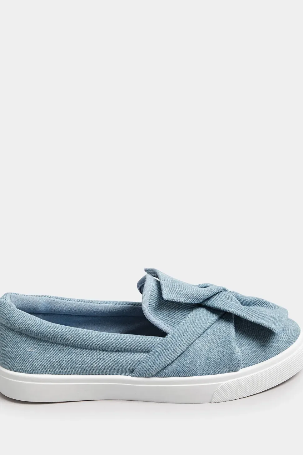 Wide Fit Twisted Bow Slip-On Trainers