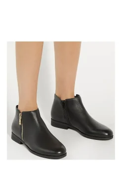 Wide Fit 'Pandias' Leather Ankle Boots