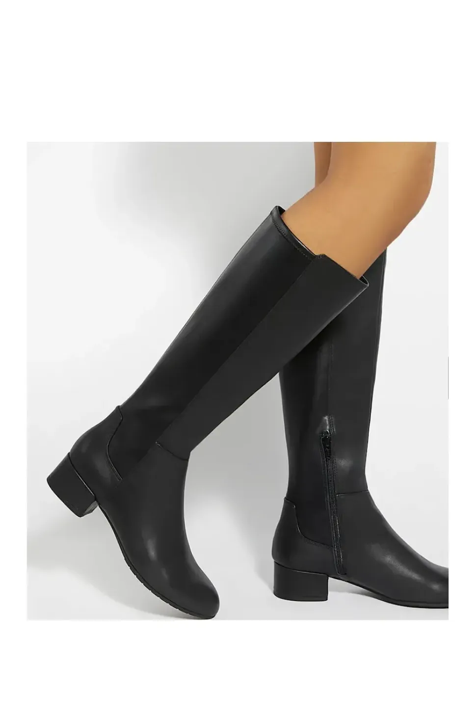 Wide Fit 'Tayla' Leather Knee High Boots